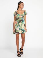 Z0ZR08870 Slate Grey Women Excapism Dress Volcom Clothing - Image 2