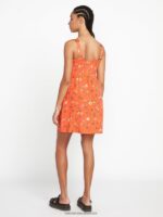 Z0ZR08874 Dark Coral Women Hey Budz Dress Volcom Clothing - Image 3