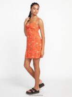 Z0ZR08874 Dark Coral Women Hey Budz Dress Volcom Clothing - Image 4