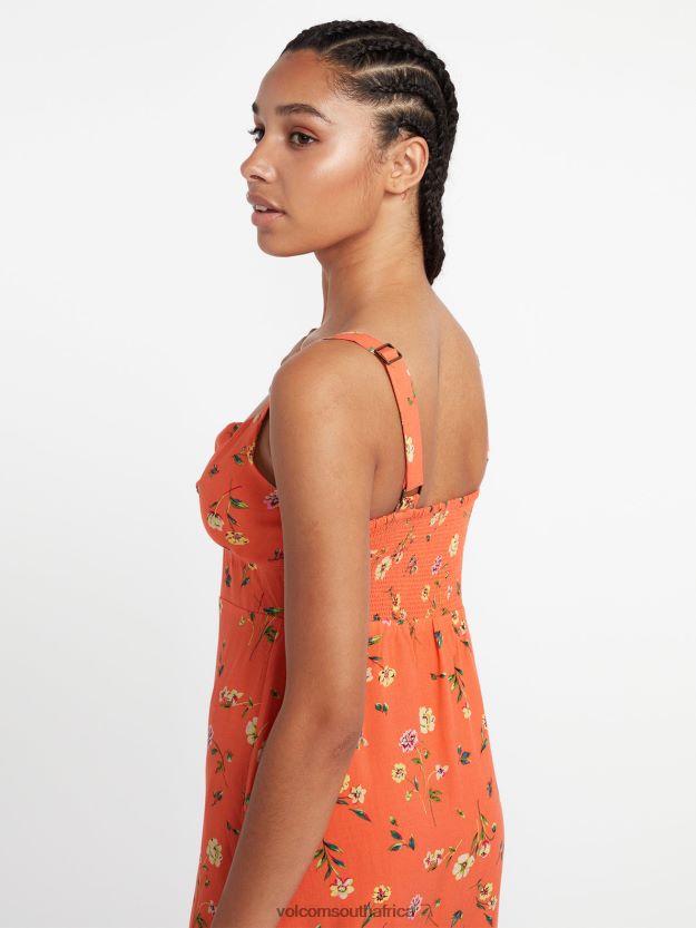 Z0ZR08874 Dark Coral Women Hey Budz Dress Volcom Clothing - Image 6