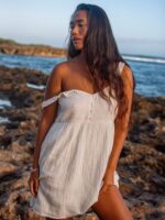 Z0ZR08877 Star White Women A Full Out Dress Volcom Clothing - Image 2