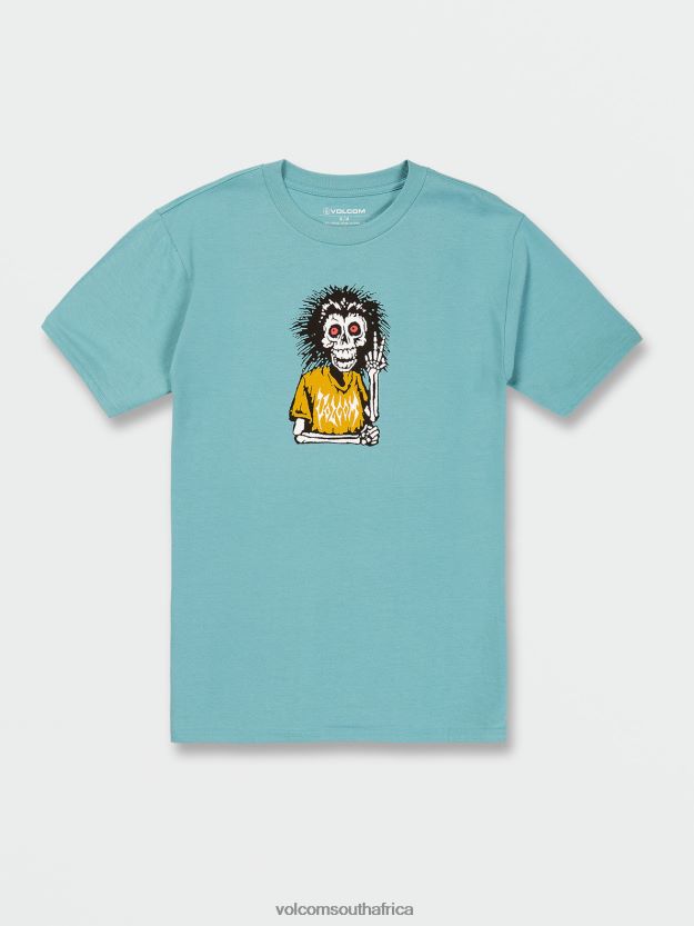 Z0ZR0887 Cali Blue Heather Men Skunky Stone Short Sleeve Tee Volcom Clothing - Image 1
