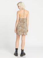 Z0ZR08883 Animal Print Women Meeyoww Halter Dress Volcom Clothing - Image 3