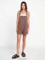 Z0ZR08889 Slate Grey Women Strutin Stone Romper Volcom Clothing - Image 2