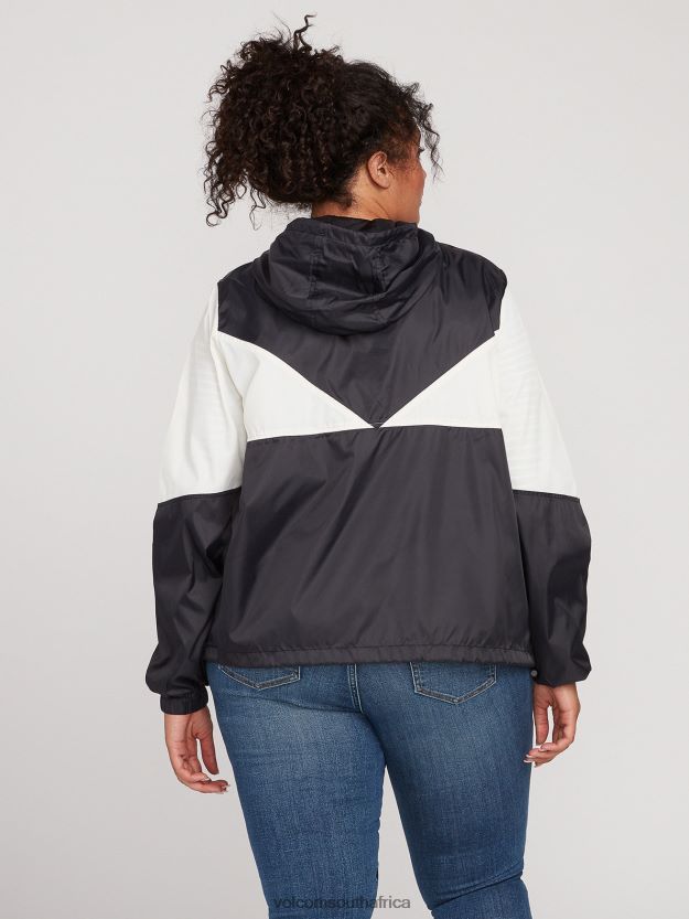 Z0ZR08892 Black White Women Wind Stoned Windbreaker Plus Size Volcom Clothing - Image 11