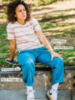 Z0ZR08906 Harbor Blue Women Thisthatthem Skate Pants Volcom Clothing - Image 13