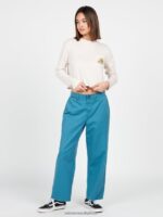 Z0ZR08906 Harbor Blue Women Thisthatthem Skate Pants Volcom Clothing - Image 27