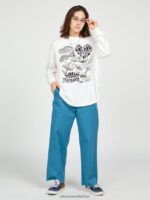 Z0ZR08906 Harbor Blue Women Thisthatthem Skate Pants Volcom Clothing - Image 8