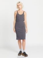 Z0ZR08916 Black Women Lived in Lounge Rib Skirt Volcom Clothing - Image 2