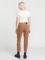 Z0ZR08917 Mocha Women Stoned Straight Pants Volcom Clothing - Image 2
