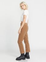 Z0ZR08917 Mocha Women Stoned Straight Pants Volcom Clothing - Image 5