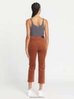 Z0ZR08923 Nutmeg Women Stoned Straight Pants Volcom Clothing - Image 2