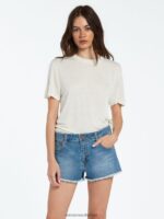 Z0ZR08930 Jasper Blue Women Stoney Stretch Shorts Volcom Clothing - Image 9