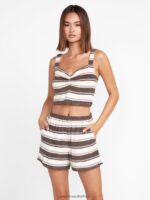 Z0ZR08934 Slate Grey Women Towely Time Shorts Volcom Clothing - Image 2