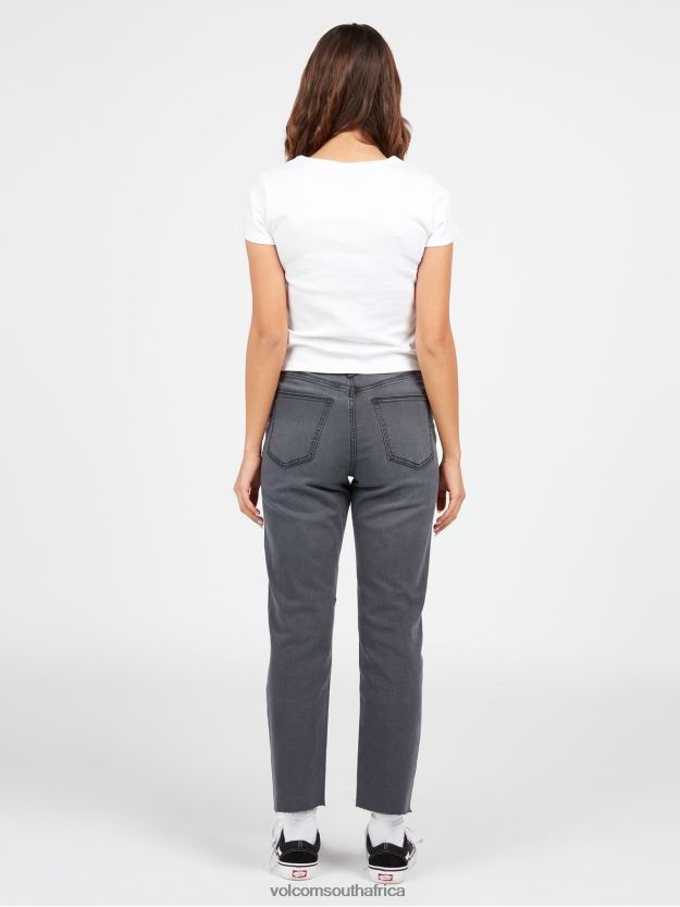 Z0ZR08935 Vintage Black Women Stoned Straight Pants Volcom Clothing - Image 11