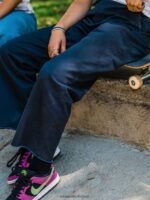 Z0ZR08937 Midnight Blue Women Thisthatthem Skate Pants Volcom Clothing - Image 4