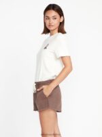 Z0ZR08938 Slate Grey Women Strutin Stone Shorts Volcom Clothing - Image 4