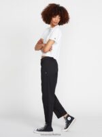 Z0ZR08941 Black Women Frochickie Trousers Volcom Clothing - Image 5