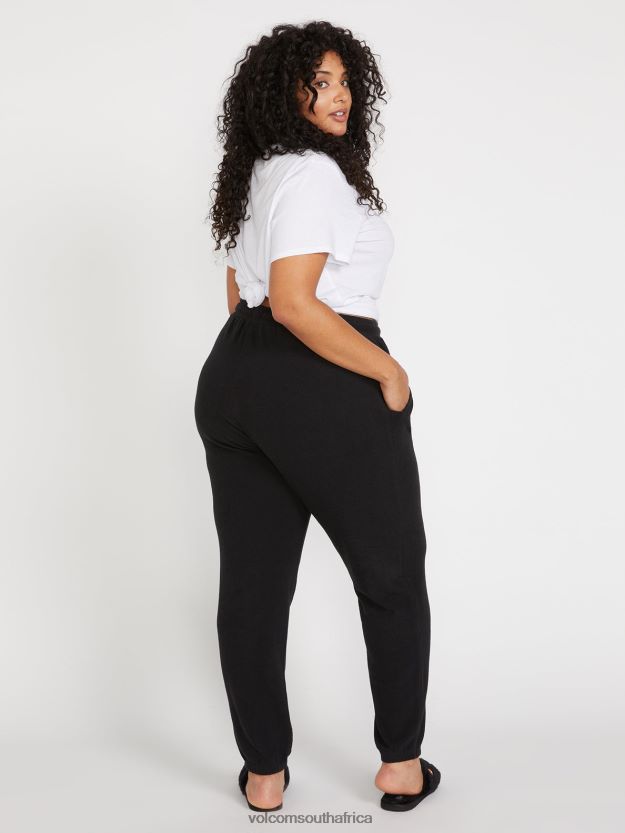 Z0ZR08942 Black Women Lived In Lounge Fleece Pants Plus Size Volcom Clothing - Image 2