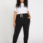 Z0ZR08942 Black Women Lived In Lounge Fleece Pants Plus Size Volcom Clothing
