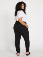 Z0ZR08942 Black Women Lived In Lounge Fleece Pants Plus Size Volcom Clothing - Image 3