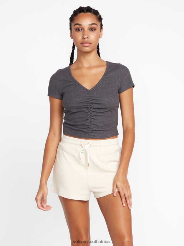Z0ZR08945 Cream Women Lived in Lounge Fleece Shorts Volcom Clothing - Image 1