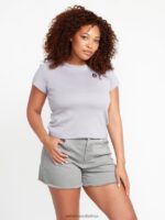 Z0ZR08948 Moonbeam Women Stone Step Hirise Shorts Volcom Clothing - Image 7