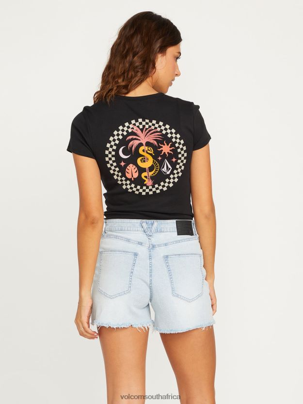 Z0ZR08967 Allover Stone Light Women Stone Step Hirise Shorts Volcom Clothing - Image 2