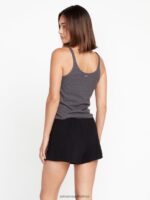 Z0ZR08968 Black Women Lived in Lounge Fleece Shorts Volcom Clothing - Image 2