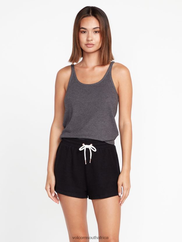 Z0ZR08968 Black Women Lived in Lounge Fleece Shorts Volcom Clothing - Image 1