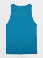 Z0ZR0896 Stormy Blue Men Solid Heather Tank Volcom Clothing - Image 2